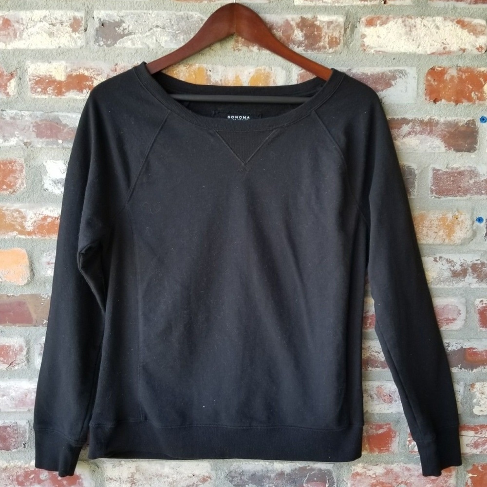 casual Sweater Long Sleeves Black thin soft